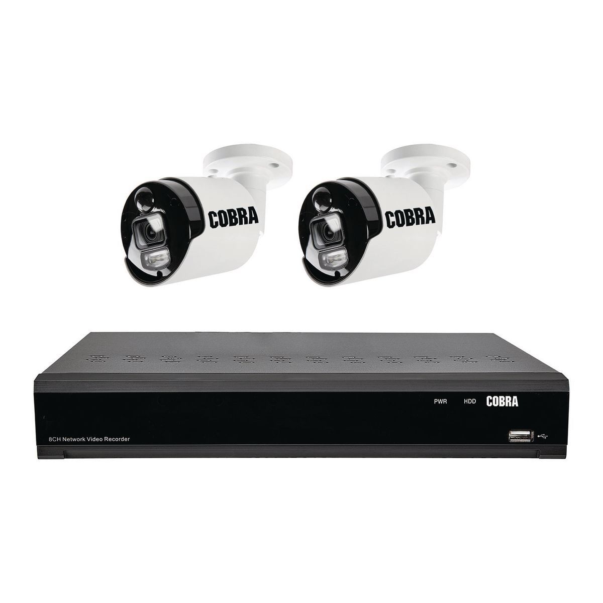COBRA 4K Single Cable Wired Security System with 1 TB Storage and 2 Indoor/Outdoor Cameras