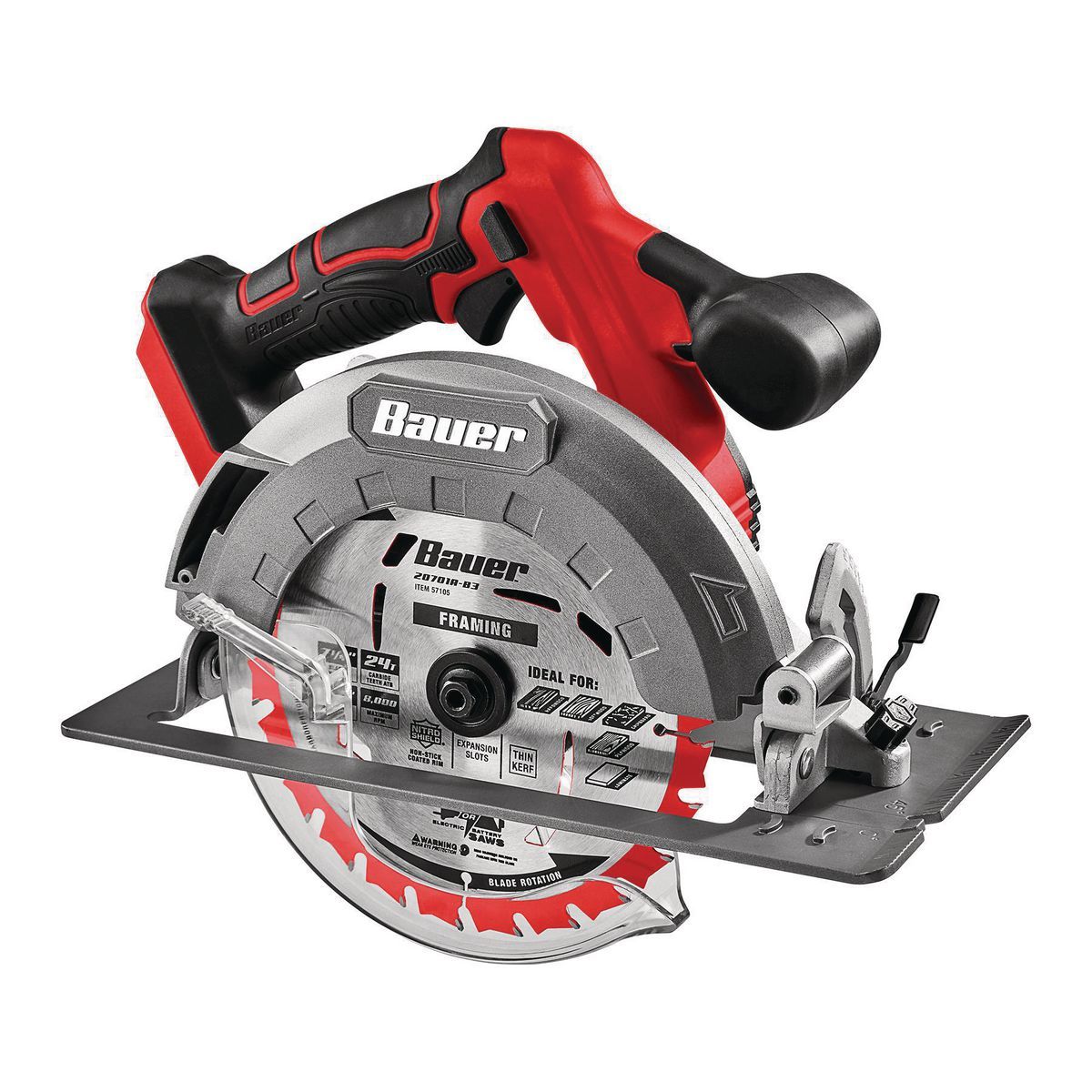 BAUER 20V Brushless Cordless  7-1/4 in. Circular Saw - Tool Only