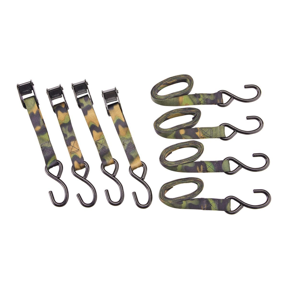 HAUL-MASTER 400 lb. Capacity 6 ft. x 1 in. Camouflage Cam Buckle Tie Downs, 4 Pack