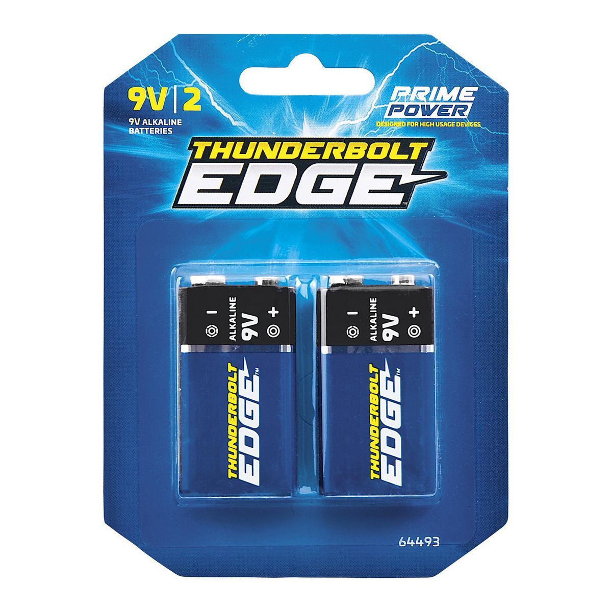 THUNDERBOLT EDGE 9V Alkaline Batteries, 2 Pack