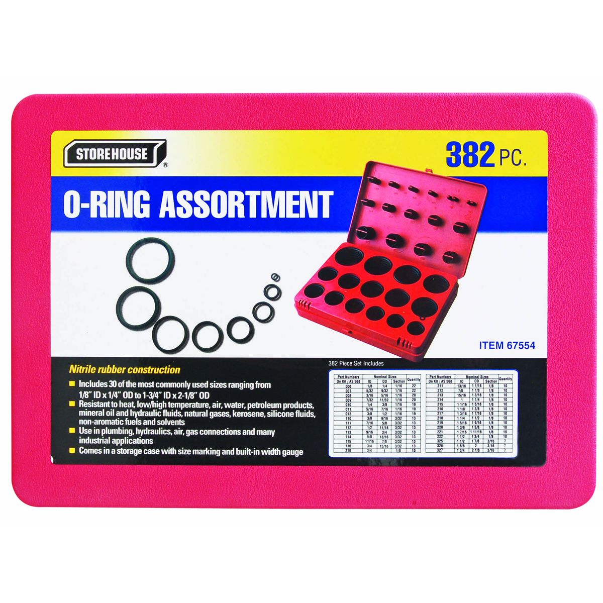 STOREHOUSE 382 Piece O-Ring Assortment