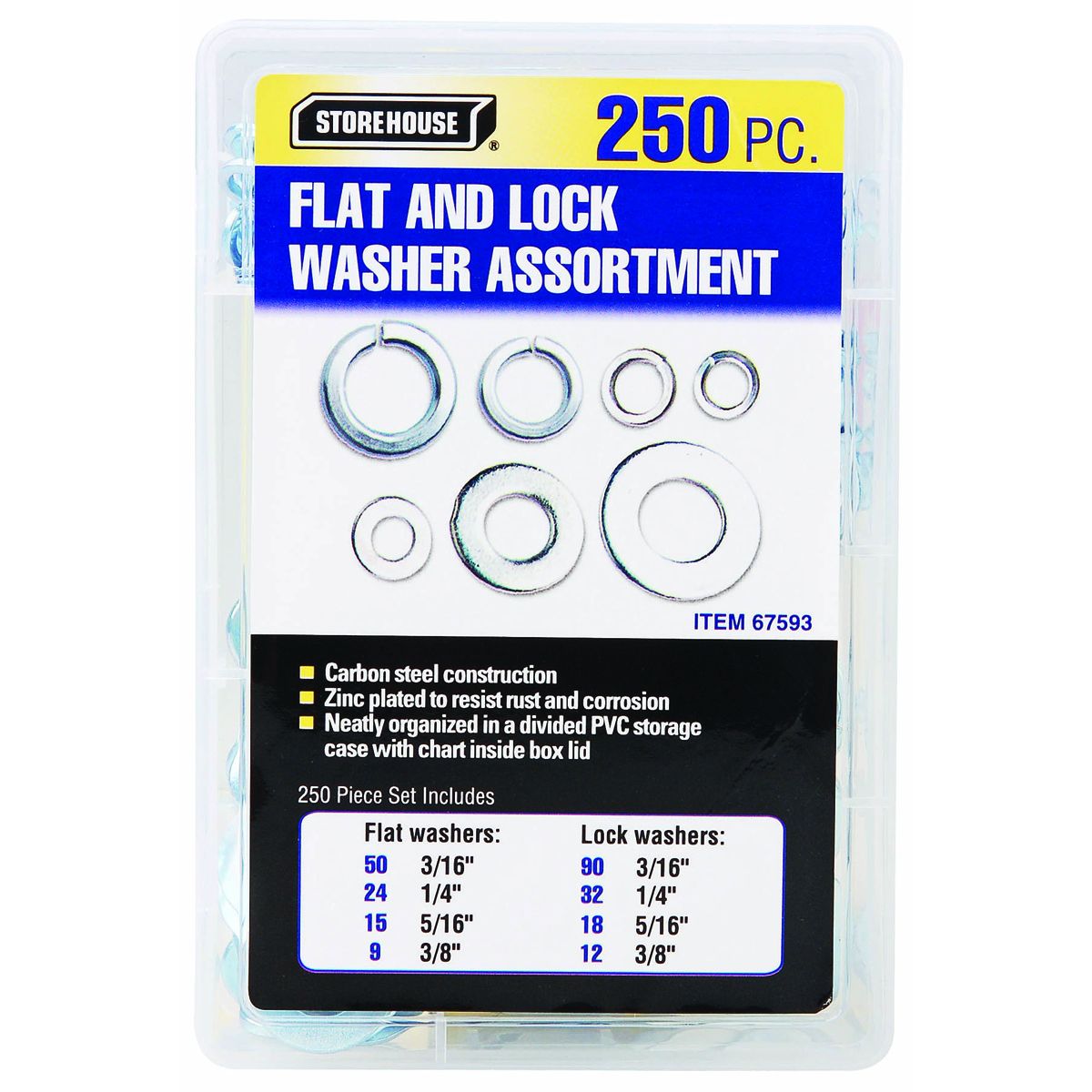 STOREHOUSE 250 Piece Flat and Lock Washers