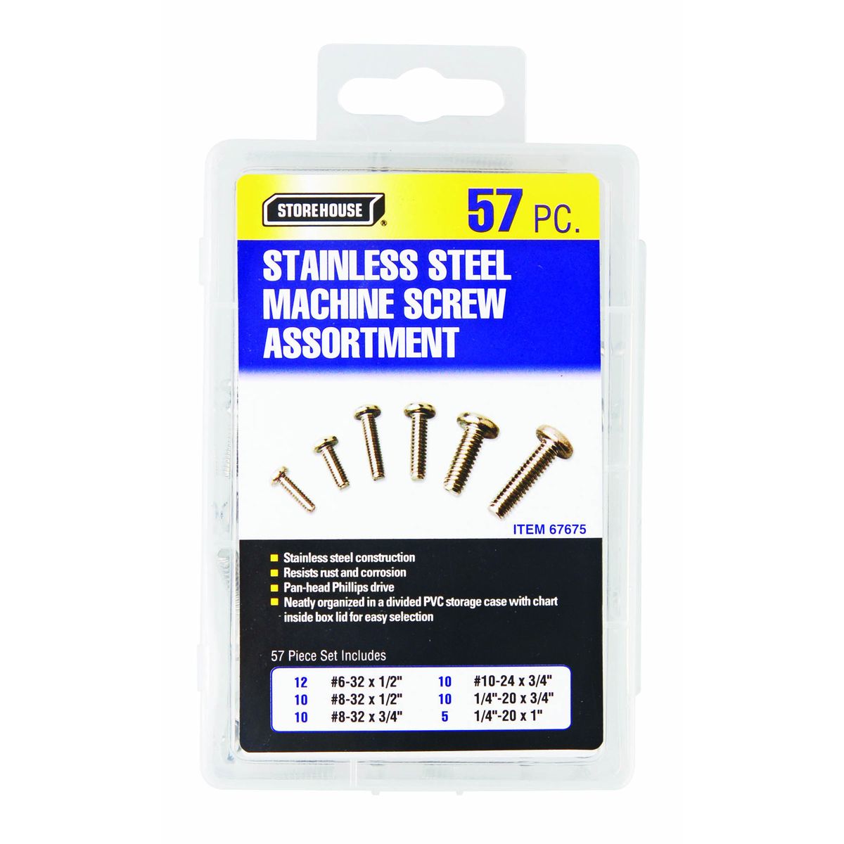 STOREHOUSE 57 Piece Stainless Steel Machine Screw Kit