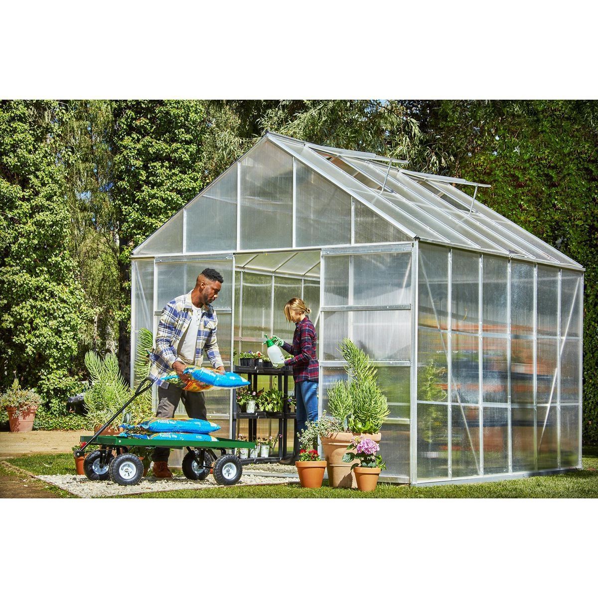 ONE STOP GARDENS Garden Greenhouse - 10 Ft. X 12 Ft. Greenhouse With 4 Vents