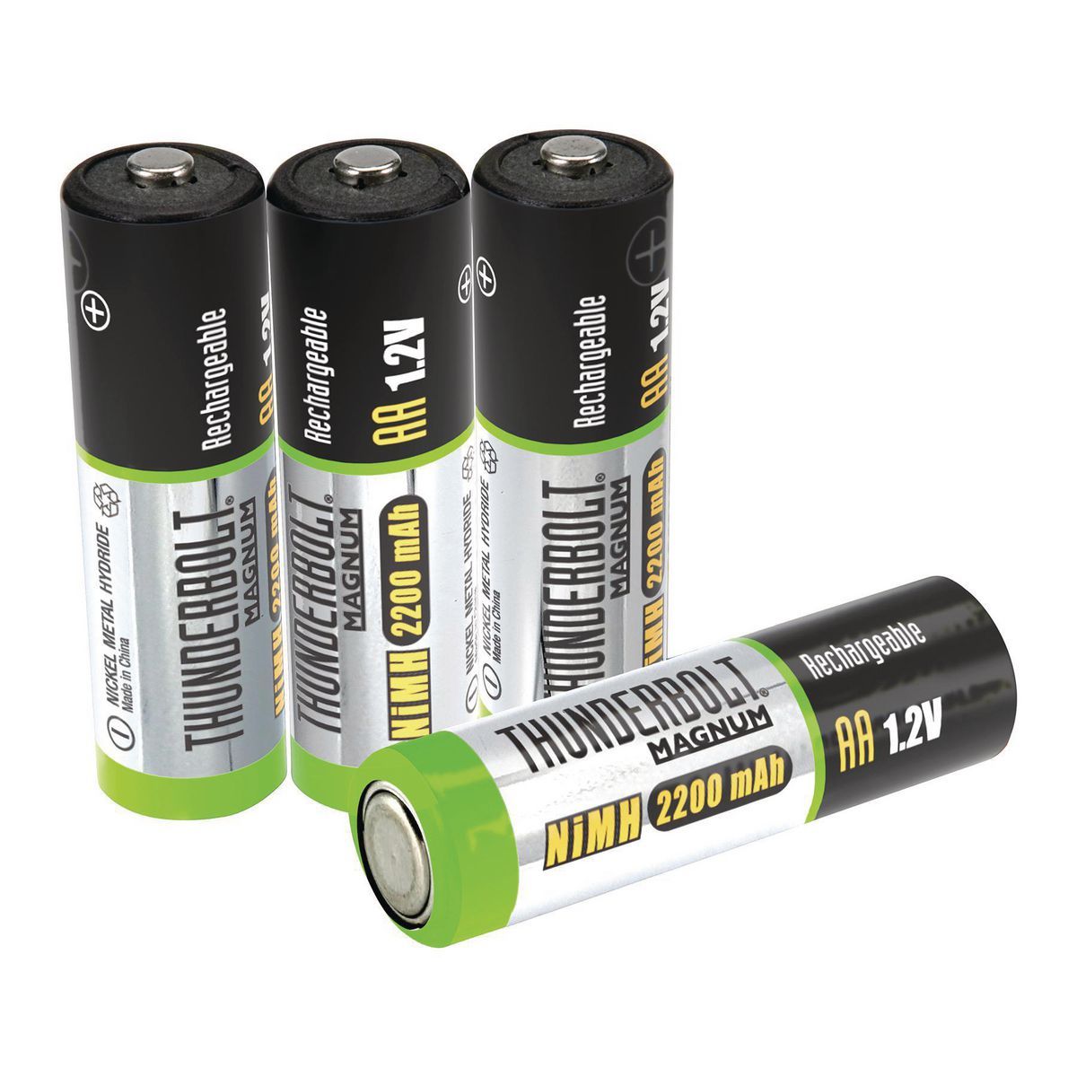 THUNDERBOLT MAGNUM Pack of 4 High Capacity NiMH Rechargeable AA Batteries