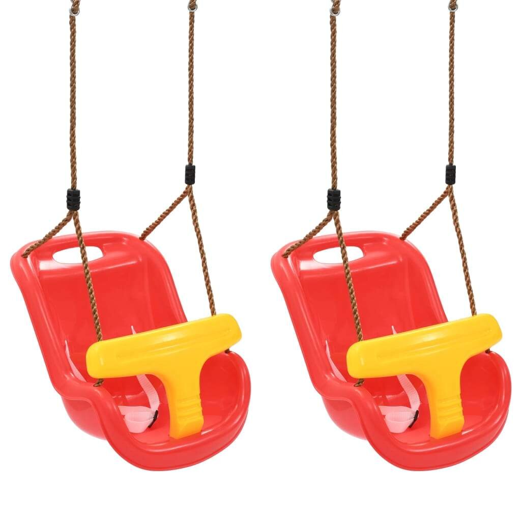 Baby Swings 2 pcs with Safety Belt PP Red