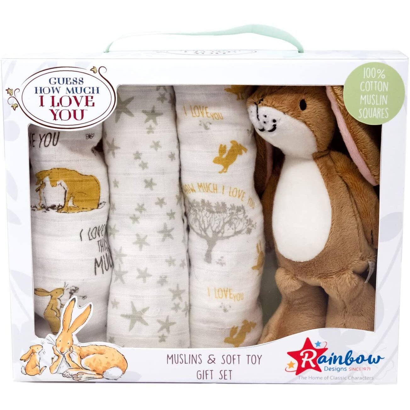 Guess How Much I Love You Soft Toy with Muslin Gift Set