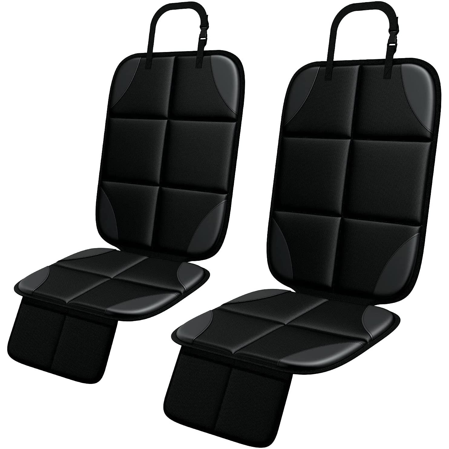 Car Seat Protector, 2 Pack Car Seat Protectors for Child Seats, Non-Slip Easy Cleaning Baby Car Back Seat Protector, ISOFIX Compatible(Black)