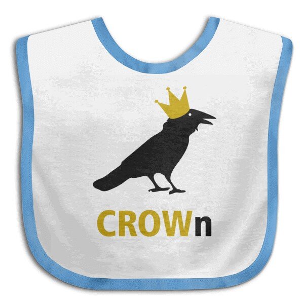 Crow Crown Animal Wing Art Deco  Fashion Baby Bandana Drool Teething Bibs