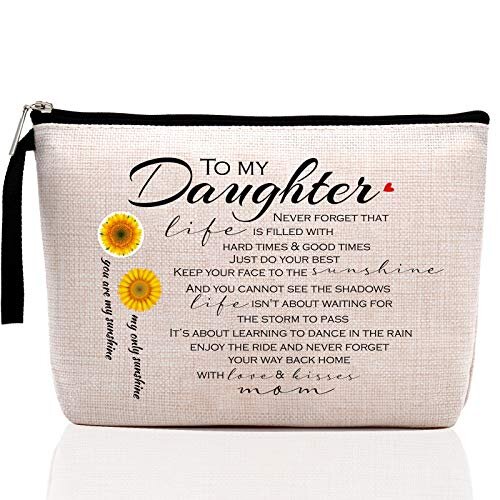 Sweet 16 Gifts for Girls, Daughter Gifts from Mom, Makeup Bag-Daughter Birthday Gifts -16 Years Old Girl Birth