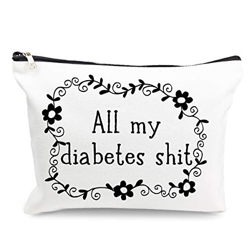 Diabetic Supplies Cosmetic Bag - All My Diabetes Shit - Diabetic Emergency Kit Funny Travel Bags Zipper Pouch