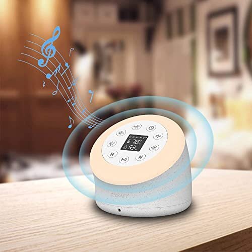EYSAFT White Noise Sound Machine,Portable Baby Sleep Sound Machine 3 in 1 Sound Machine with 7 Night Light,Temperature and Humidity,20 Sounds for