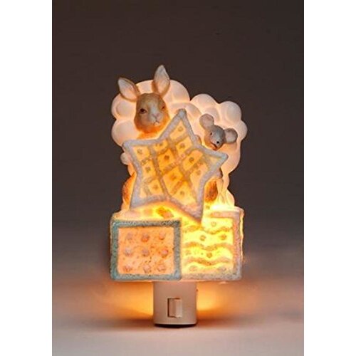 Atd 31610 4.75" Rabbit And Mouse With Star Block Night Light