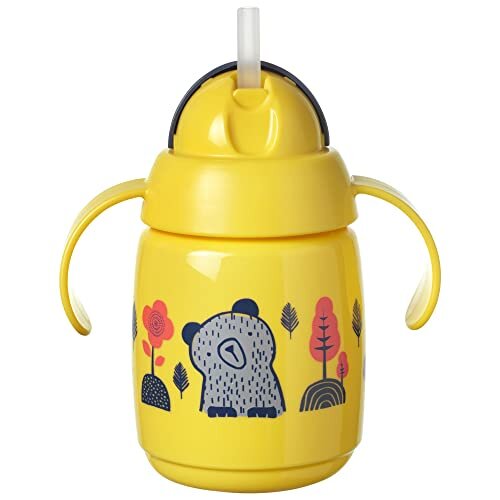 Tommee Tippee Superstar Weighted Straw Cup for Toddlers with INTELLIVALVE 100% Leak and Shake-Proof Technology and Hygienic BACSHIELD Antiba