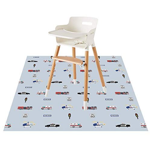 Baby Splat Floor Mat for Under High Chair/Arts/Crafts by CLCROBD, 51" Waterproof Anti-Slip Food Splash Spill Mat for Eating Mess, Washable F