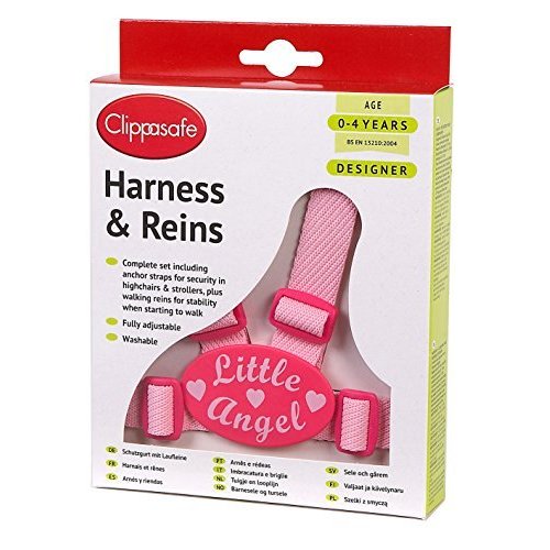 Clippasafe Harness/reins Designer - Little Angel -  harness reins clippasafe little angel easy wash designer baby