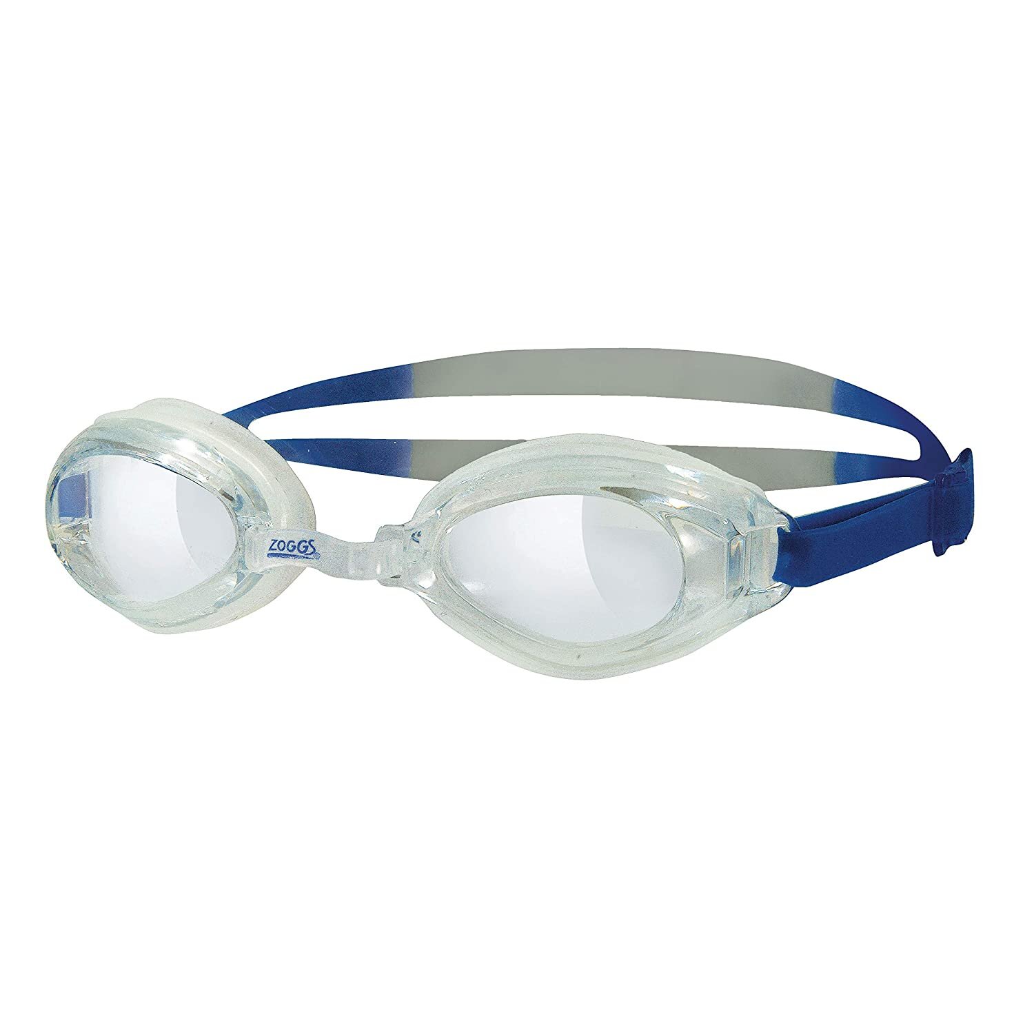 Zoggs Swimming Goggles Endura w/ Anti-Fog Lenses in Clear/Blue/Silver - One Size