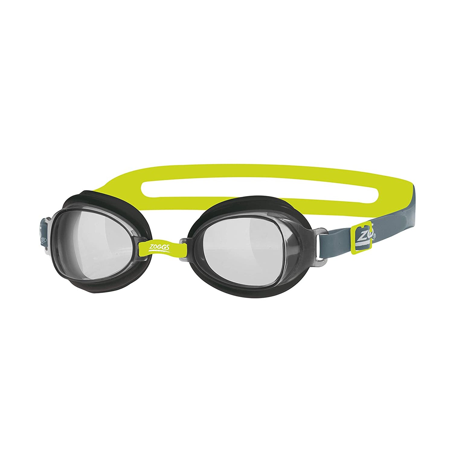 Zoggs Swimming Goggles with  Anti-Fog Lenses in Black/Lime/Smoke - One Size