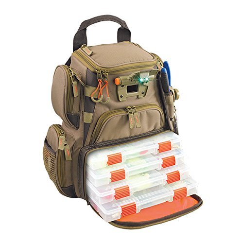 Wild River by CLC WT3503 Tackle Tek Recon Lighted Compact Tackle Backpack & Four PT3500 Trays Clear Water-Resistant Phone Storage