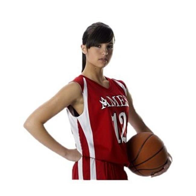 Alleson Athletic B35685664 Womens Reversible Basketball Jersey, Orange & White - Medium