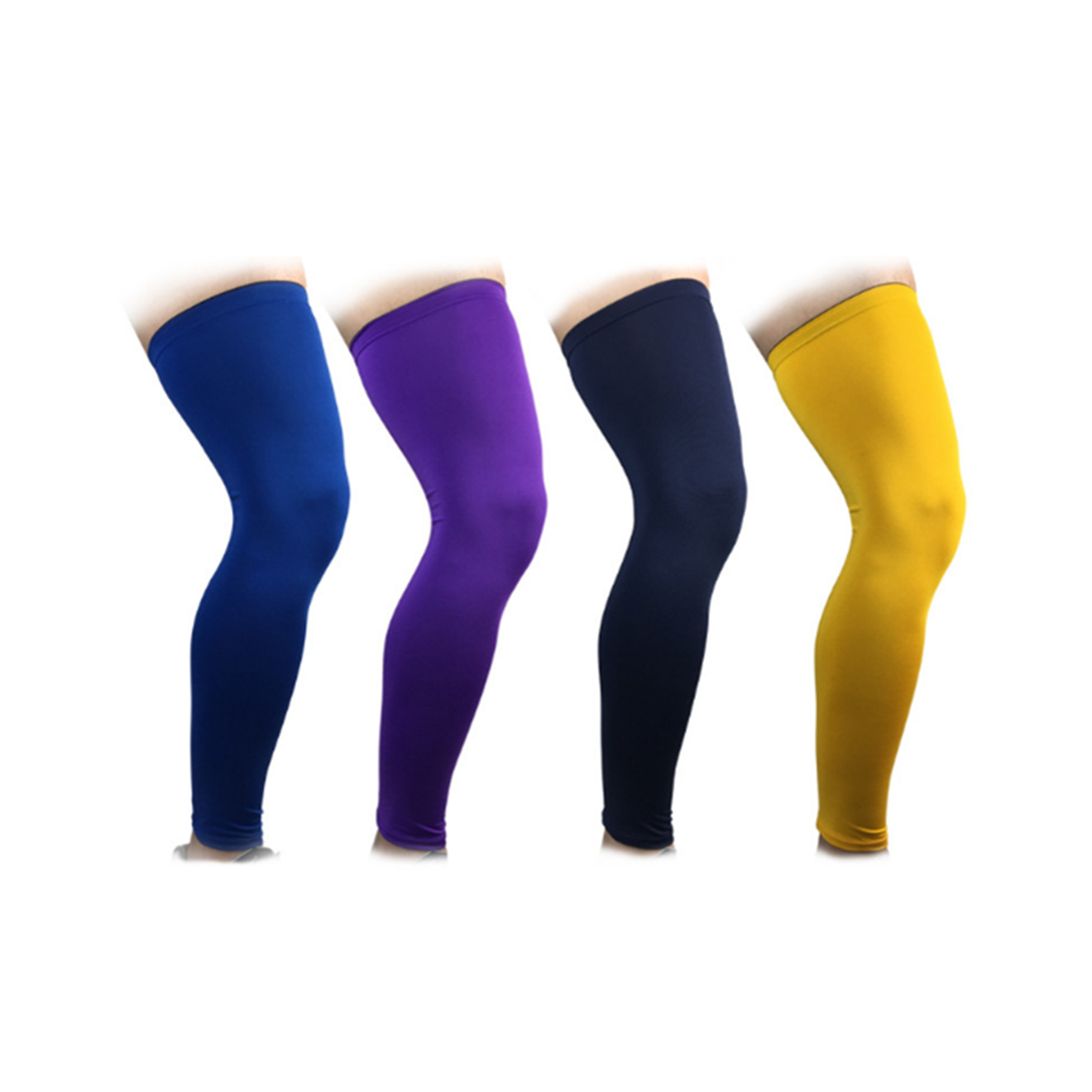 Compression Knee Calf Sleeves Leg Guard Support Antislip Yellow Xxl