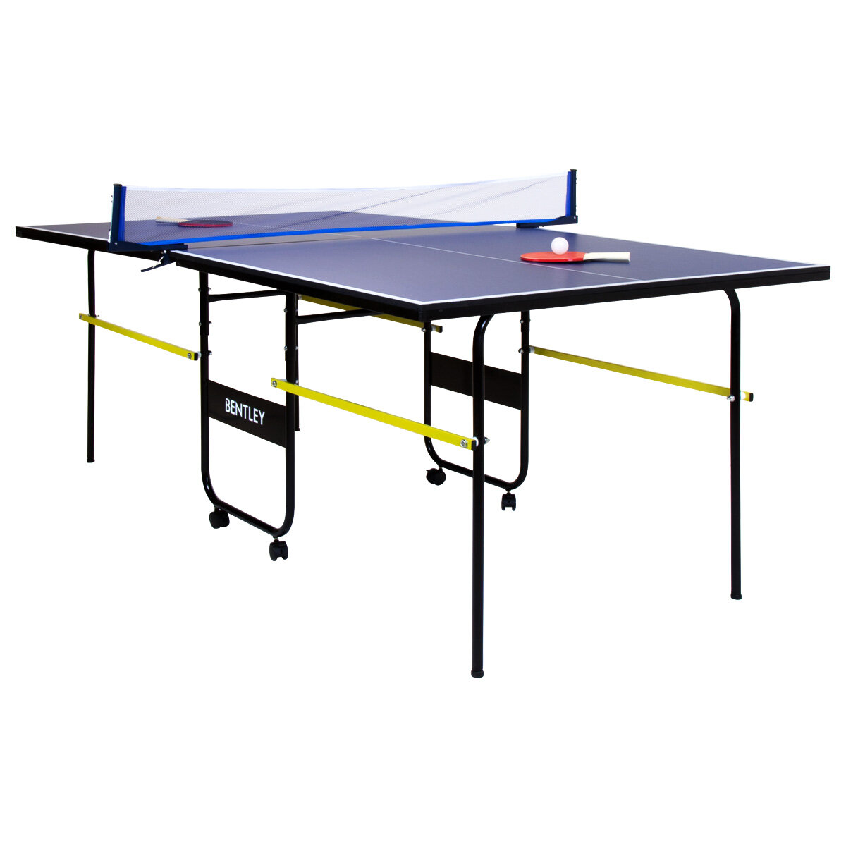 Charles Bentley 6ft9in 3/4 Junior Folding Table Tennis Table - Bats, Balls & Net
