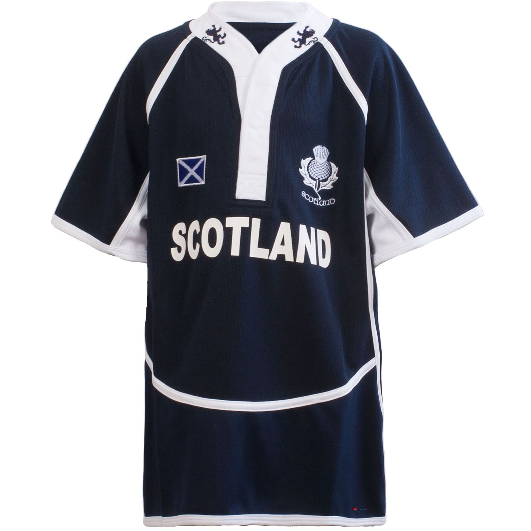 Kids Cooldry Scotland Rugby Shirt Navy