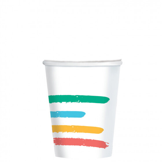 party cups 250 ml cardboard 8 pieces