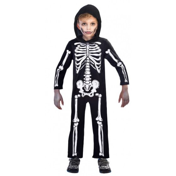 children's costume skeleton junior polyester black/white size 10-12 years