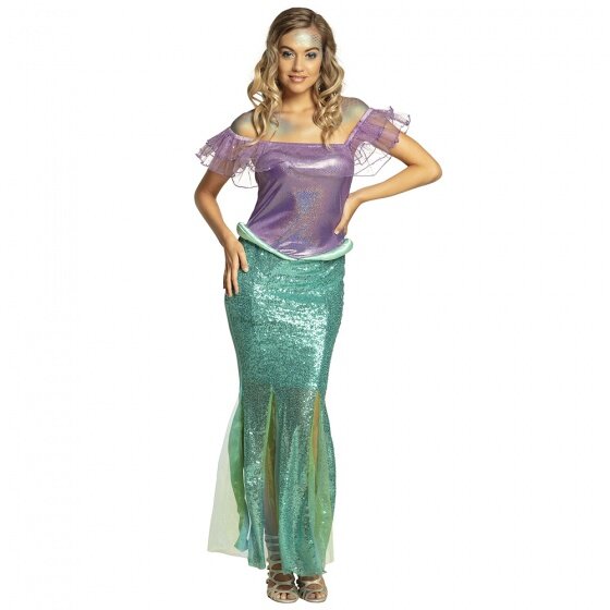 mermaid dress-up set ladies purple/green size 36/38