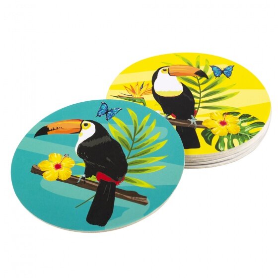 Coasters Toucan10 Cm Multicolor 6 Pieces