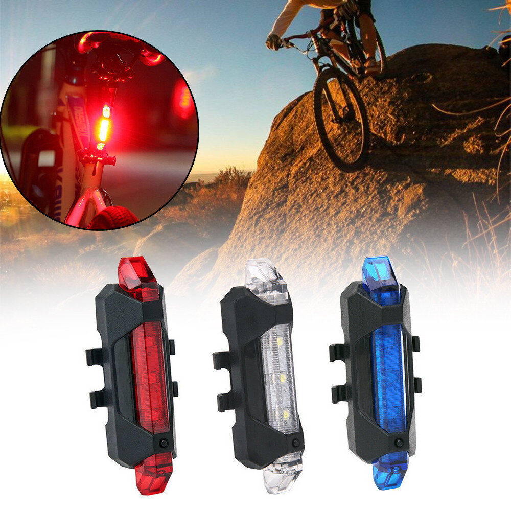 Bicycle Light Waterproof Rear Tail Light LED USB Rechargeable Cycling Taillamp Safety Warning Light
