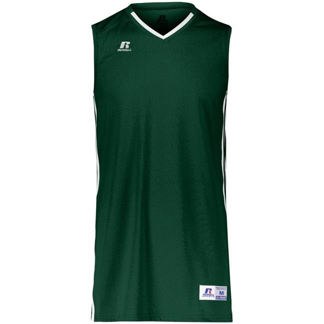 Russell 4B1VTM.DWI.S Adult Legacy Basketball Jersey, Dark Green & White - Small