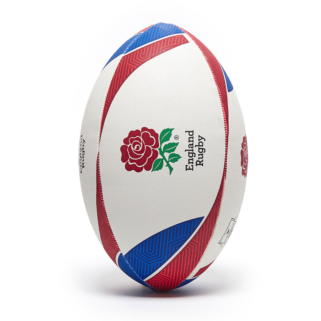 Gilbert England Supporter Rugby Union Team Rugby Ball White/Red/Blue