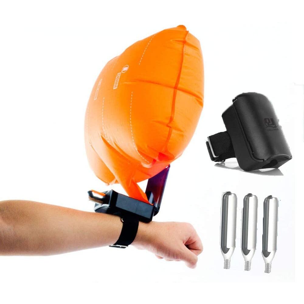 Swimming Anti-Drowning Bracelet, Inflatable Gasbag with 3 Cartridges