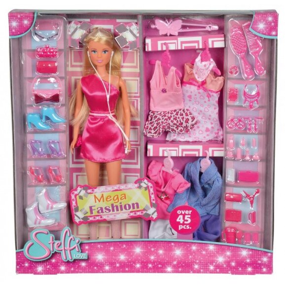 Fashion Doll Steffi Love Mega Fashion 29 Cm Pink 45-Piece