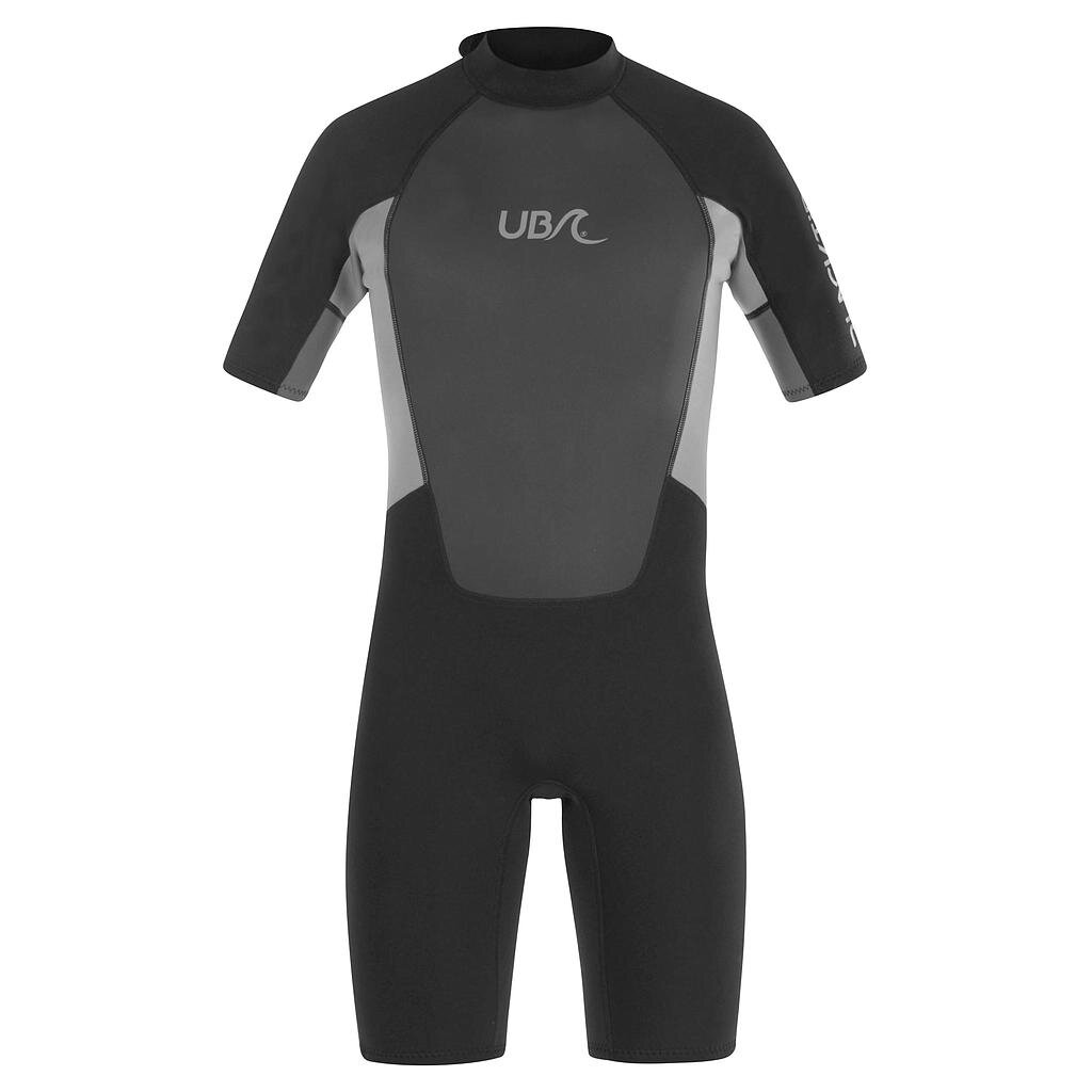 UB Mens Blacktip Mono Shorty Wetsuit - XLarge - Black/Grey