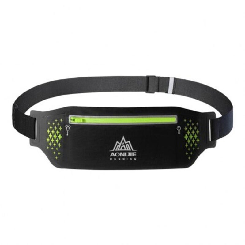 Aonijie W923 Adjustable Slim Running Waist Belt Jogging Bag Fanny Pack Marathon Gym Phone Holder- Black