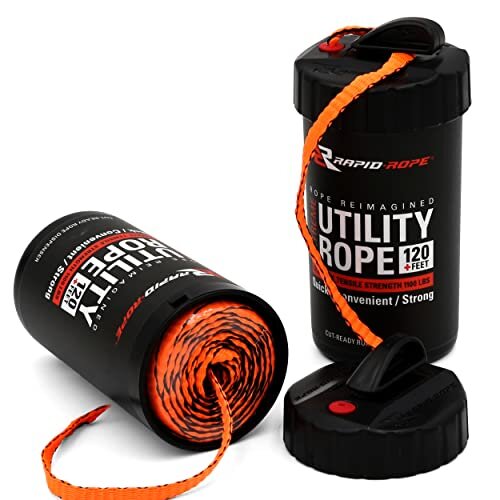 Rapid-Rope Multipurpose Non-Tangle Rope, Camping, Hiking, Hunting & Fishing, Paracord, Multitool Tactical Gear, Must Have for Survival Kit, Climb