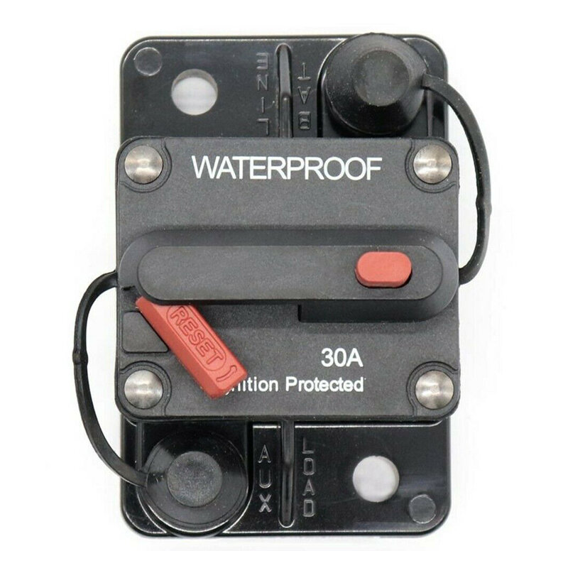 30A 12V-48V AMP Circuit Breaker Fuse Reset Overload Protection Waterproof Fuse Box For Car Boat Auto Fusibles Amplificador Manual Recov