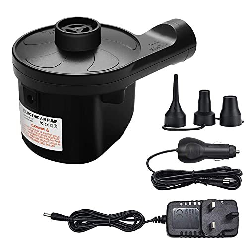 Colomba Electric Air Pump,Camping Electric Pumps Inflator/Deflator for Air Bed Mattress Inflatables Paddling Pool Beach Toys with 3 Sizes Nozzle