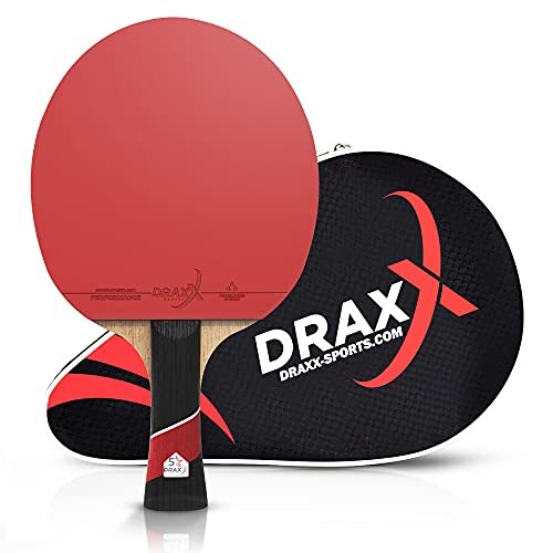 DRAXX Table tennis bat | 5 Stars Grade | Carbon & Premium rubber | Competition Ping Pong Bat | intermediate/advanced | Beginner & PRO Players | C