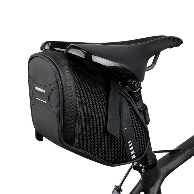 Bicycle Rear Seat Tail Bag Reflective Warning Strip Hard Shell Hang Tail Light