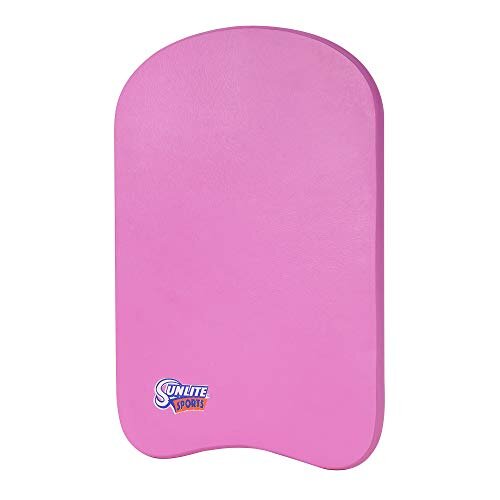 Sunlite Sports 19" Pink Kickboard - EVA Foam Pool Paddle Board with Rounded Edges - Lightweight Swimming Training Aid for Adults