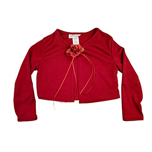Plain Cardigan Sweater Long Sleeves Match Flowers Girls Dresses Winter Wedding Red 2-12