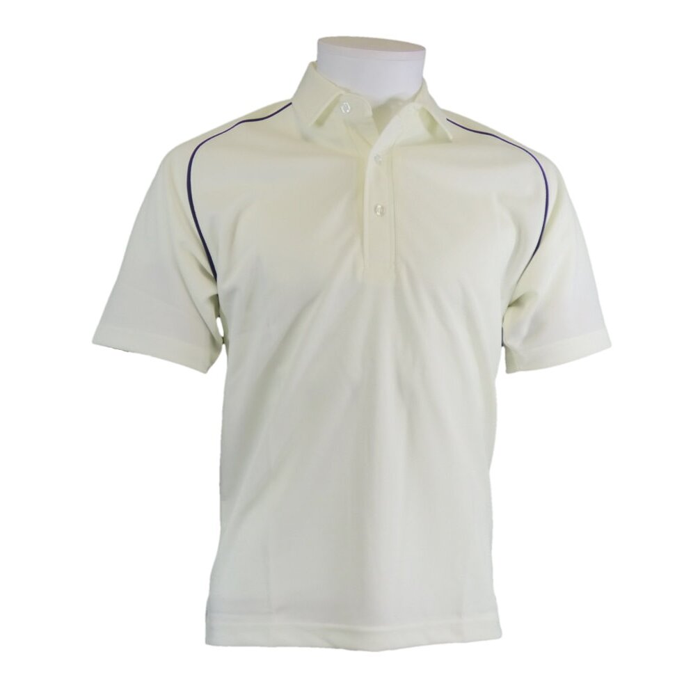 Carta Sport Cricket Shirt with Navy Piping Youth