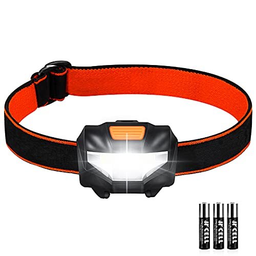 LED Head Torch, Super Bright Lightweight LED Headlamp with 3 Lighting Modes, Battery Powered Waterproof LED Headlight for Camping, Running, Cycli