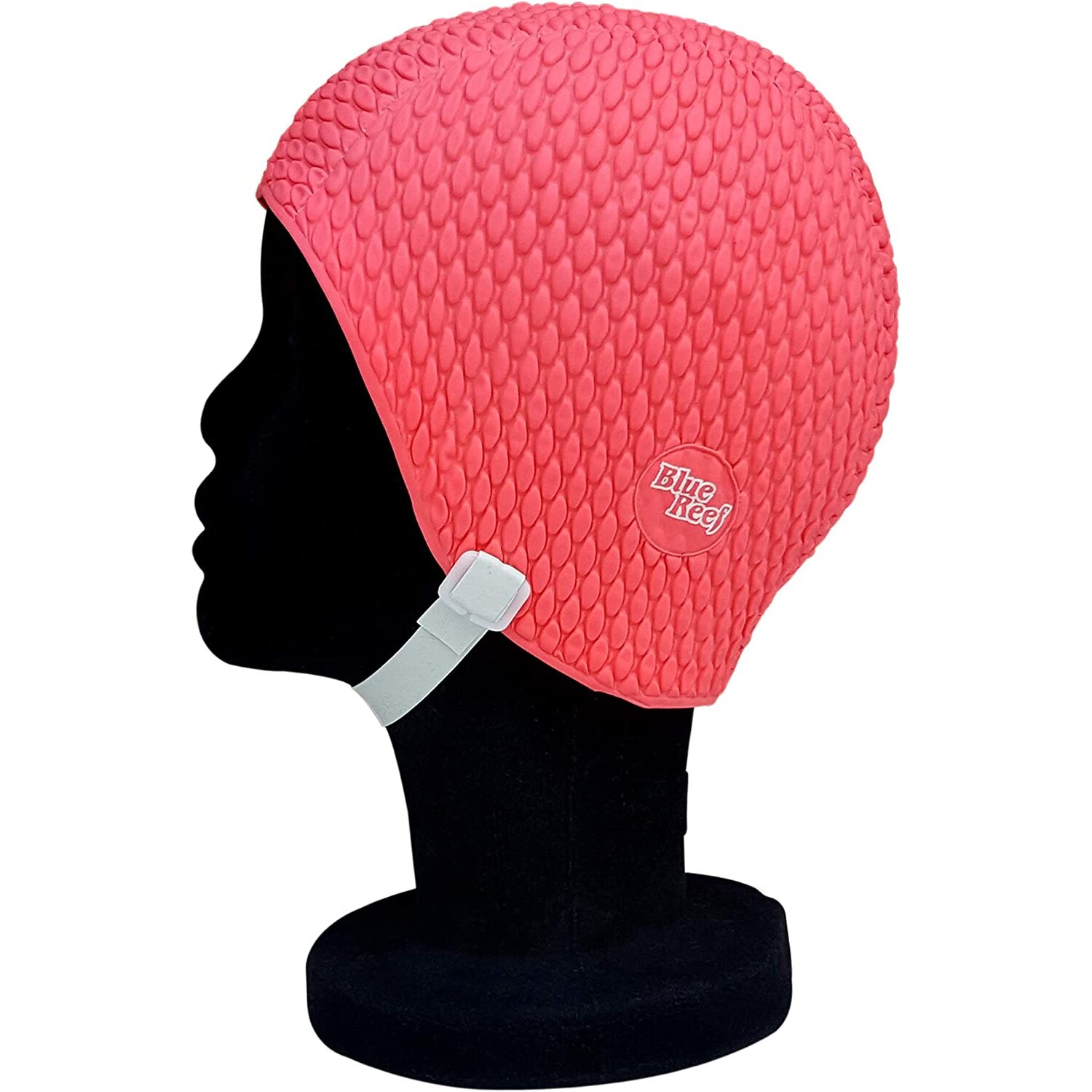 Blue Reef Bubble Pimple Effect Single Solid Colour Ladies Classic Retro Understated Swimming Hat Swim Cap One Size Adults With Adjustable Strap