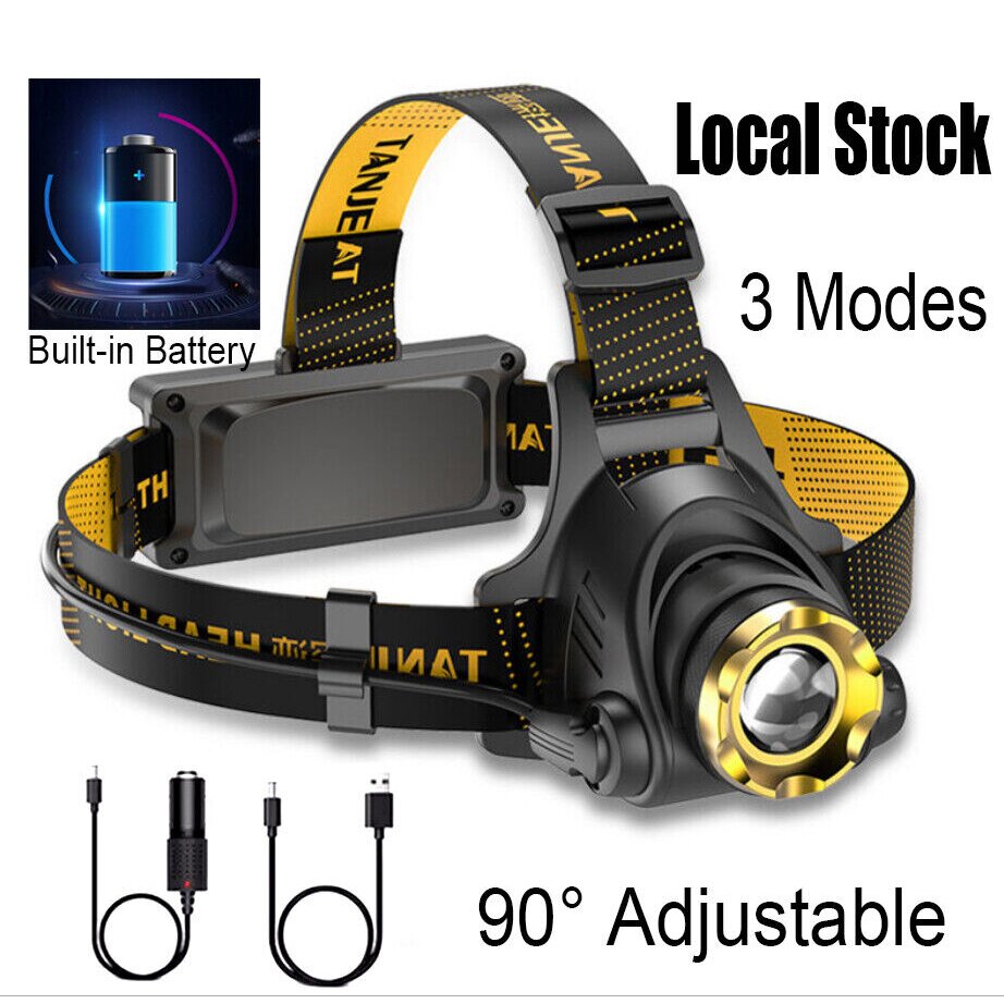 Super Bright T6 LED Headlamp Headlight Head Zoom Torch Rechargeable UK