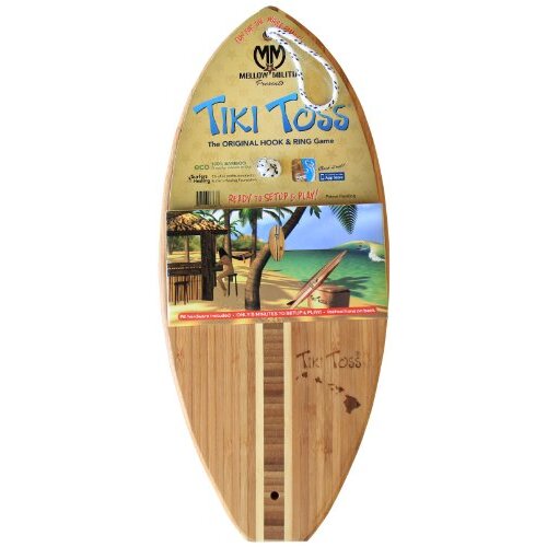 Tiki Toss Hook and Ring Toss Game (Surf Hawaiian Edition) - Indoor or Outdoor Family Fun Backyard Games for Ki